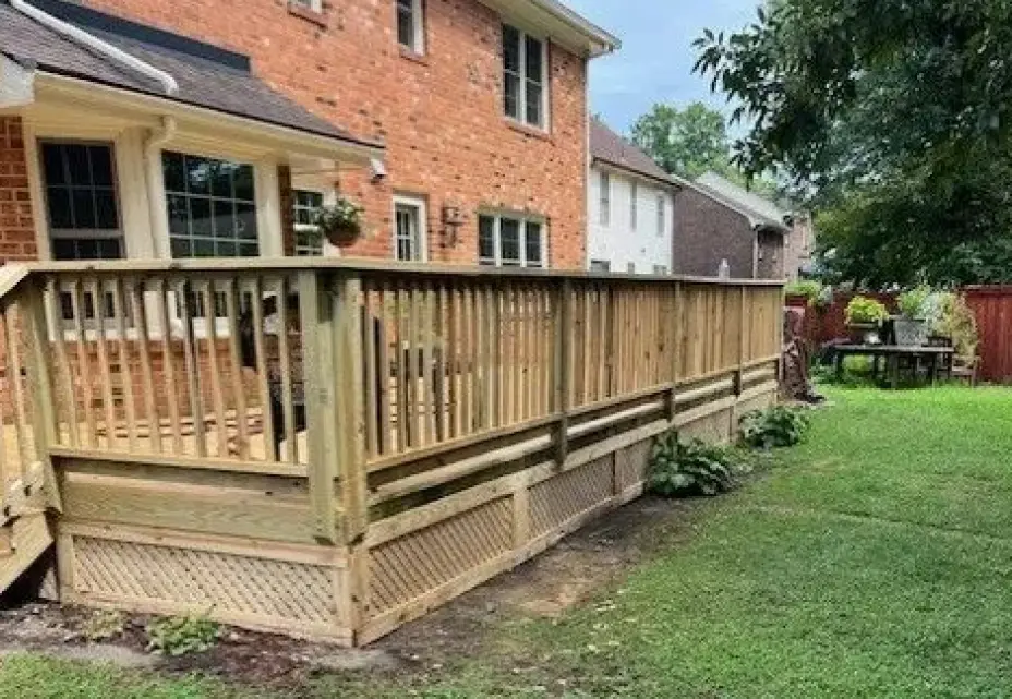 Wooden accessibility ramp residential installation