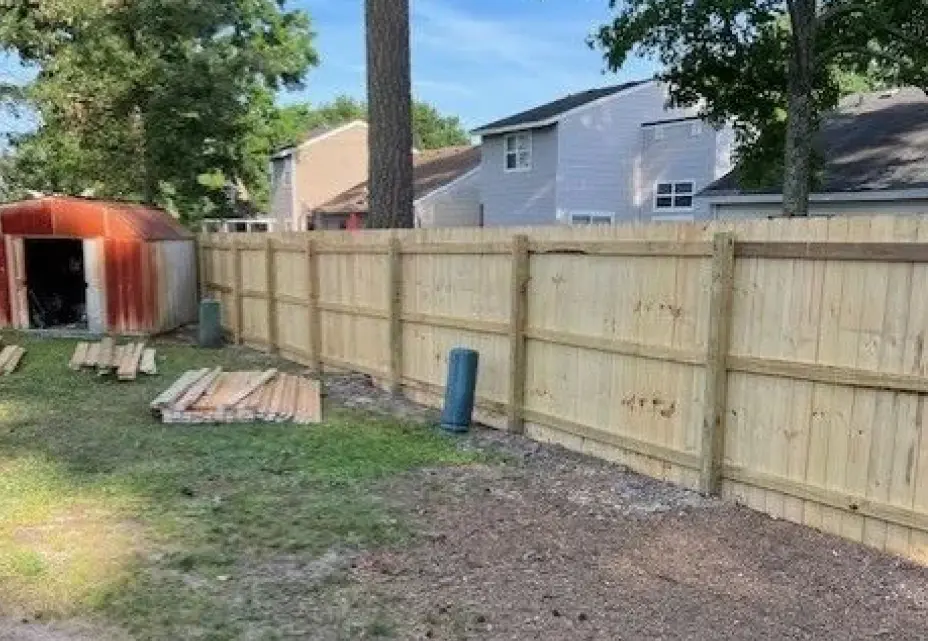 Wooden fence backyard installation service