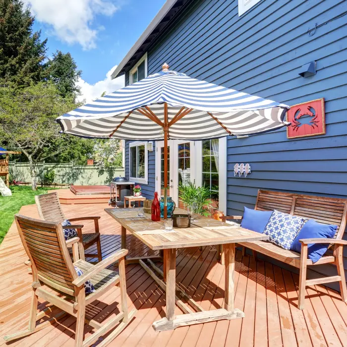 Outdoor patio with furniture set
