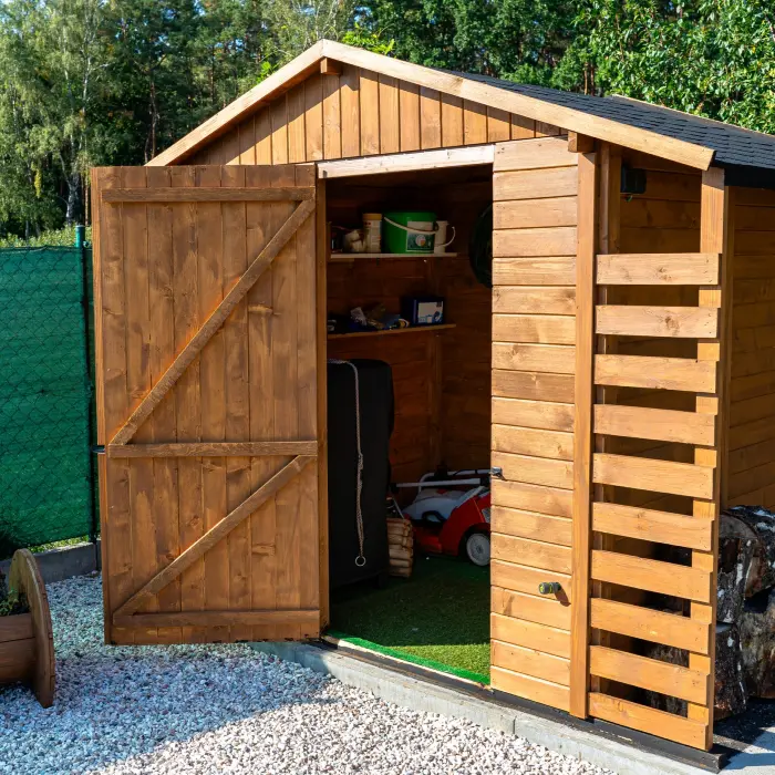 Wooden garden shed outdoor storage