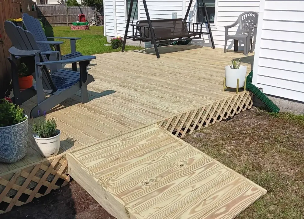 Wooden deck backyard design services