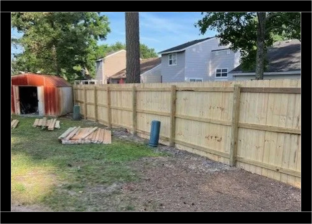 Wooden fence backyard installation service